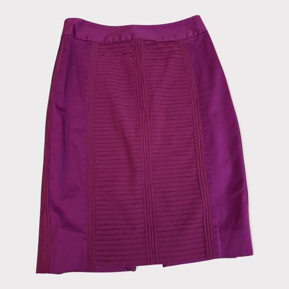 White House Black Market Fuchsia Pleated Panel Pencil Skirt Size 0 - Picture 1 of 10